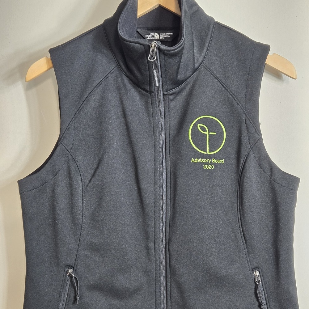 The North Face‎ Vest Womens Sz M Full Zip Sleeveless Black Advisory Board Logo - Picture 3 of 11